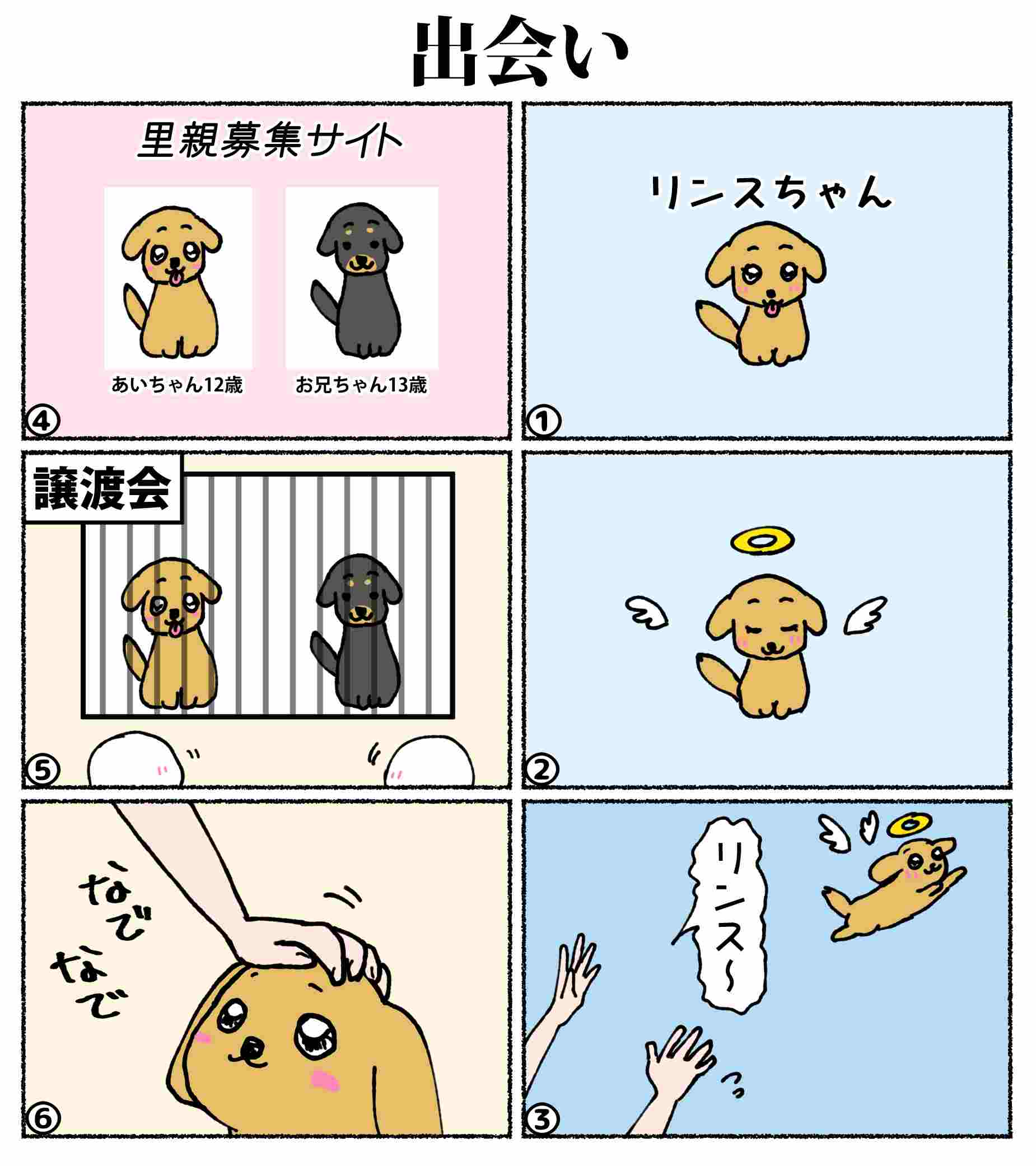 あいちゃん6コマ漫画1 出会い ときめき カウントダウン